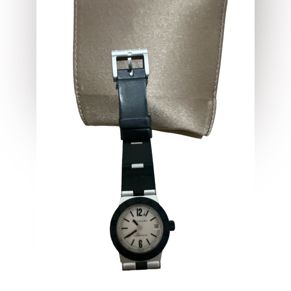 Bvlgari Aluminum Women’s Watch AL32TA Black & White Preowned - Picture 3 of 6